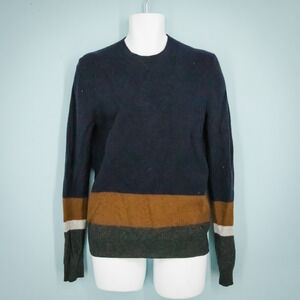 Hugo Boss Men's Size Medium M Nemon Stripe Color Block Crew Slim Wool Sweater